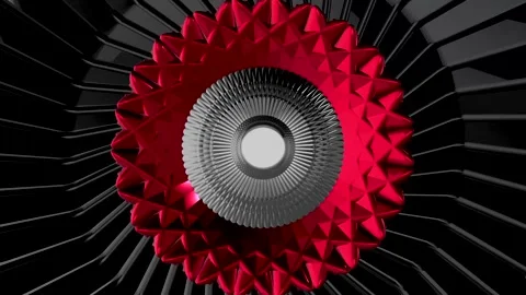 Visual art creation with red and black design in a modern style Stock Footage 332846668