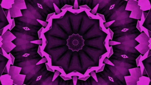 Visual art dark pink purple star flower kaleidoscope Stock Footage 158922744