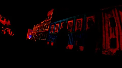 Visual Art Installations On Old Buildings In Osijek (Croatia) Stock Footage 122614801