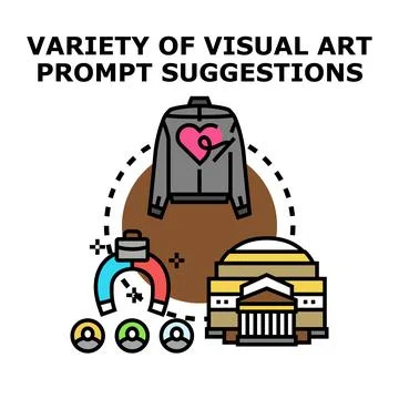 Visual art prompt ideas a creative concept Stock Illustration