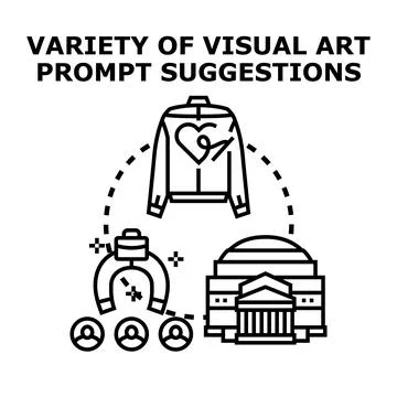 Visual art prompt ideas a creative concept Stock Illustration