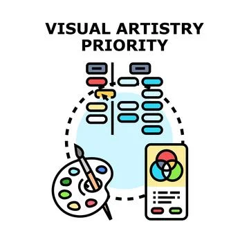 Visual artistry priority concept for creative design strategy Stock Illustration