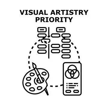 Visual artistry priority concept for creative design strategy Stock Illustration