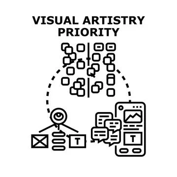 Visual artistry priority concept developing creative content strategy イラスト素材