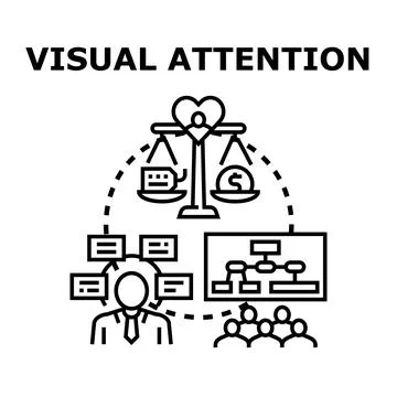 Visual attention concept balancing value and data Stock Illustration