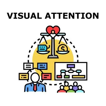 Visual attention concept balancing value and data Illustrazione stock