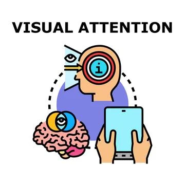 Visual attention focusing on information and digital content Stock Illustration