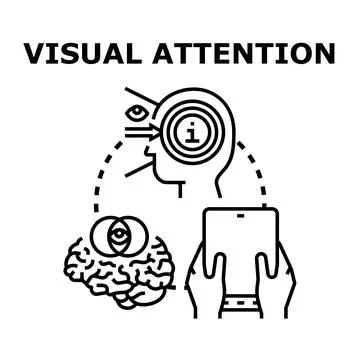 Visual attention focusing on information and digital content Stock Illustration