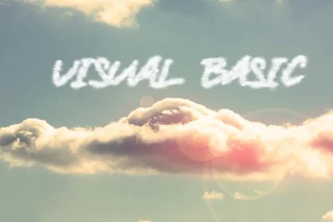 Visual basic against bright blue sky with cloud Illustrazione stock