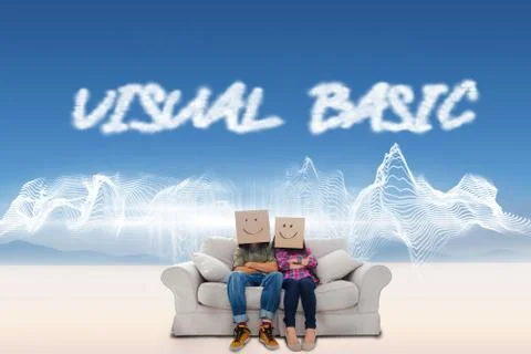 Visual basic against energy design over landscape 스톡 일러스트