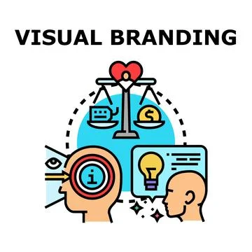 Visual branding concept finding brand identity balance Stock Illustration