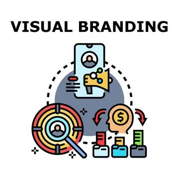 Visual branding concept illustrating digital marketing strategy and target .. Stock Illustration