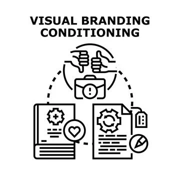Visual branding conditioning creating business reputation and strategy Stock Illustration