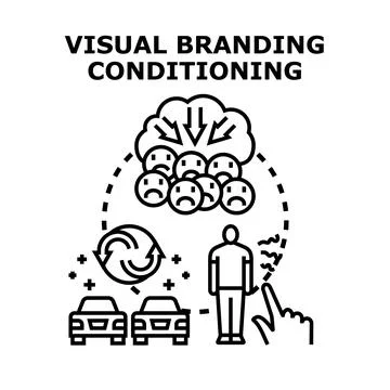 Visual branding conditioning creating consumer perception and influence Stock Illustration