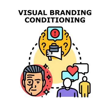 Visual branding conditioning creating customer perception and loyalty Stock Illustration