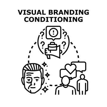 Visual branding conditioning creating customer perception and loyalty Stock Illustration