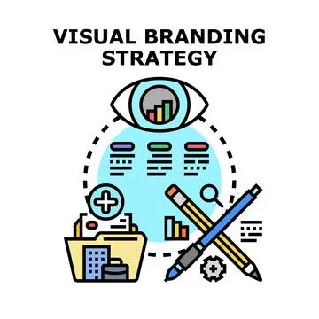 Visual branding strategy developing business marketing plan イラスト素材