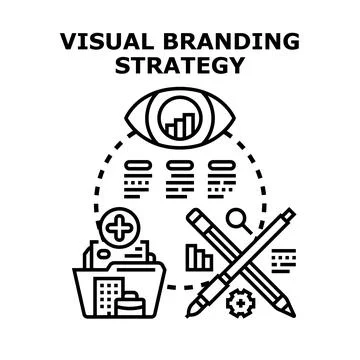 Visual branding strategy developing business marketing plan イラスト素材