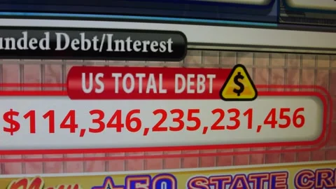 Visual Breakdown of U.S. Total Debt Data Over Time Video stock 342989571