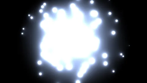 Visual of bright light with glowing elements in a dark Stock Footage 338189419