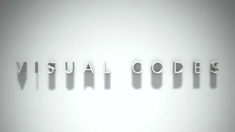 Visual codes 3D title animation white text on a white background Stock Footage 299759265