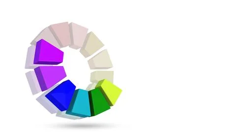 Visual Colour Wheel Mapping cool colours Stock Illustration