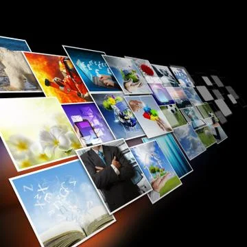 Visual communication and streaming images concept Stock Illustration