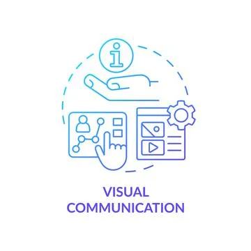 Visual communication blue gradient concept icon Stock Illustration
