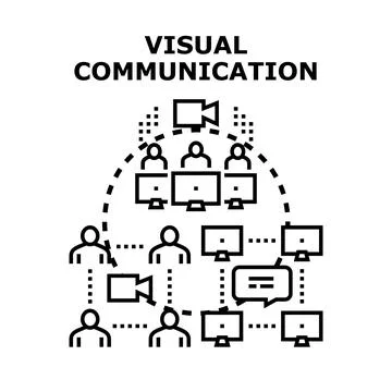 Visual communication connecting people through technology network 스톡 일러스트