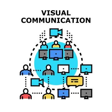 Visual communication connecting people through technology network Stock Illustration