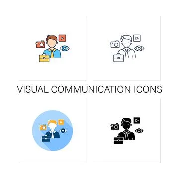 Visual communication icons set Stock Illustration