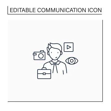 Visual communication line icon Stock Illustration