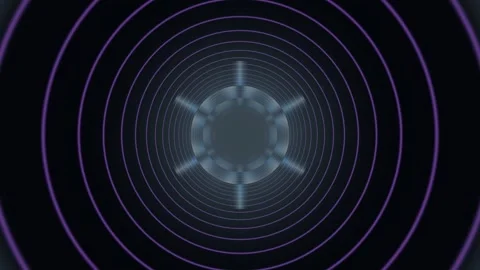 Visual of concentric circles moving in a digital space Stock Footage 340290232
