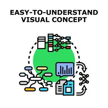 Visual concept development process outlining data organization Stock Illustration