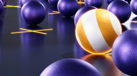 Visual concept of progress. 3d sphere rolling forward into the future. 3d render Stock Illustration