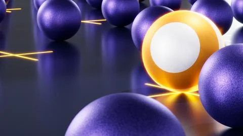 Visual concept of progress. 3d sphere rolling forward into the future. 3d render Stock Illustration