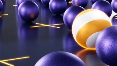 Visual concept of progress. 3d sphere rolling forward into the future. 3d render Stock Illustration