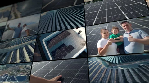 Visual concept of solar panel installation for clean energy Stock Footage 295379276