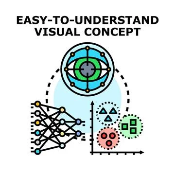 Visual concept understanding illustrating data analysis and ai Stock Illustration
