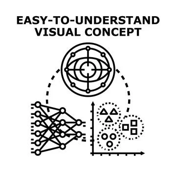 Visual concept understanding illustrating data analysis and ai Stock Illustration