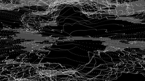 Visual conflict. Strong interference and white stripes on a black screen. 스톡 동영상 302454244