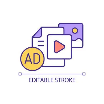 Visual content SEO optimization RGB color icon Illustrazione stock