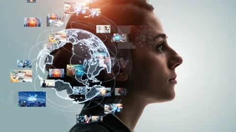 Visual contents concept. Image analysis. Digital transformation. AI (Artificial  Stock Footage 162707867