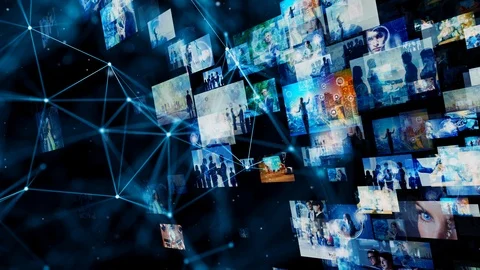 Visual contents concept. Social networking service. Streaming video. communicati Stock Footage 125303597