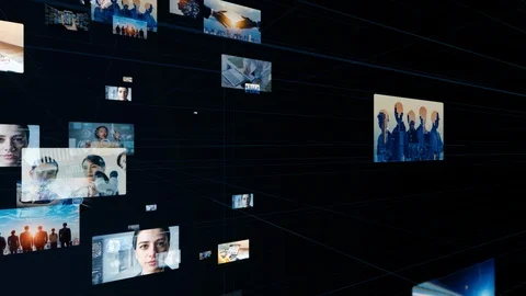 Visual contents concept. Social networking service. Streaming video. Stock Footage 127220105