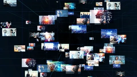 Visual contents concept. Social networking service. Streaming video. communicati Video stock 130986640