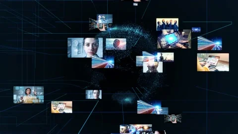 Visual contents concept. Social networking service. Streaming video. Stock Footage 131001097