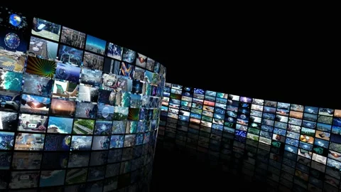 Visual contents concept. Social networking service. Streaming video.  Stock Footage 131813189