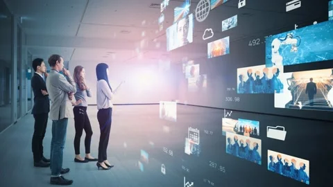 Visual contents concept. Social networking service. Streaming video. communicati Stock Footage 148794283