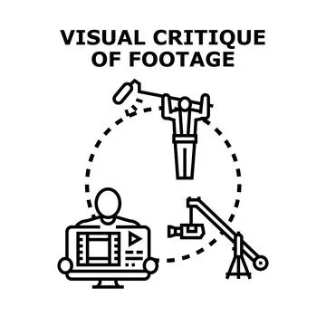 Visual critique of footage production process analysis Stock Illustration